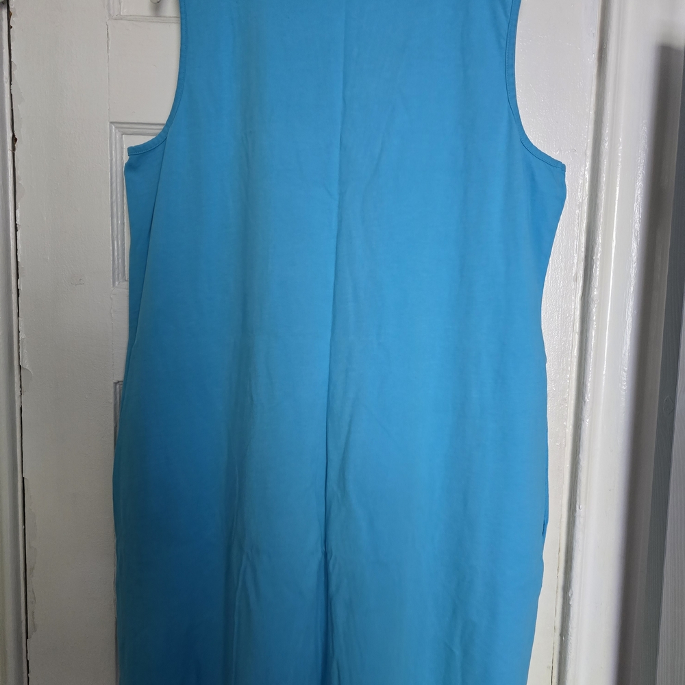 Lands' End Blue Embroidered Tunic Dress - Picture 2 of 8